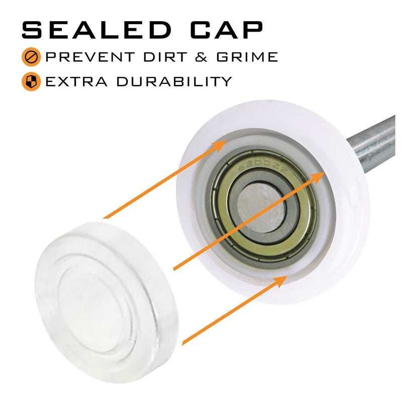 HardwareX supply 2" Nylon Sealed Garage Door Rollers, 6200ZZ High Performance Ball Bearing (10 Pack, 4" Stem) - Image 3